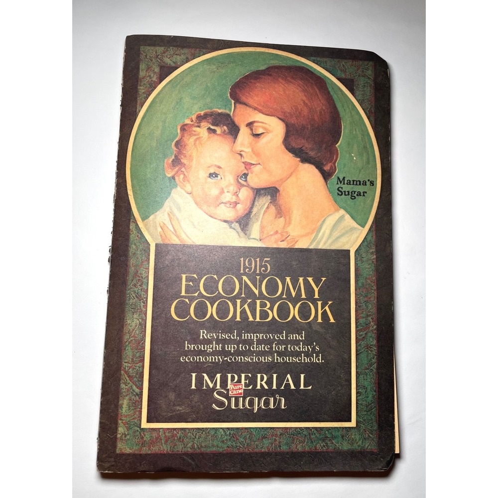 Imperial Sugar 1915 Economy Cookbook Brown Vintage Recipe Book Retro